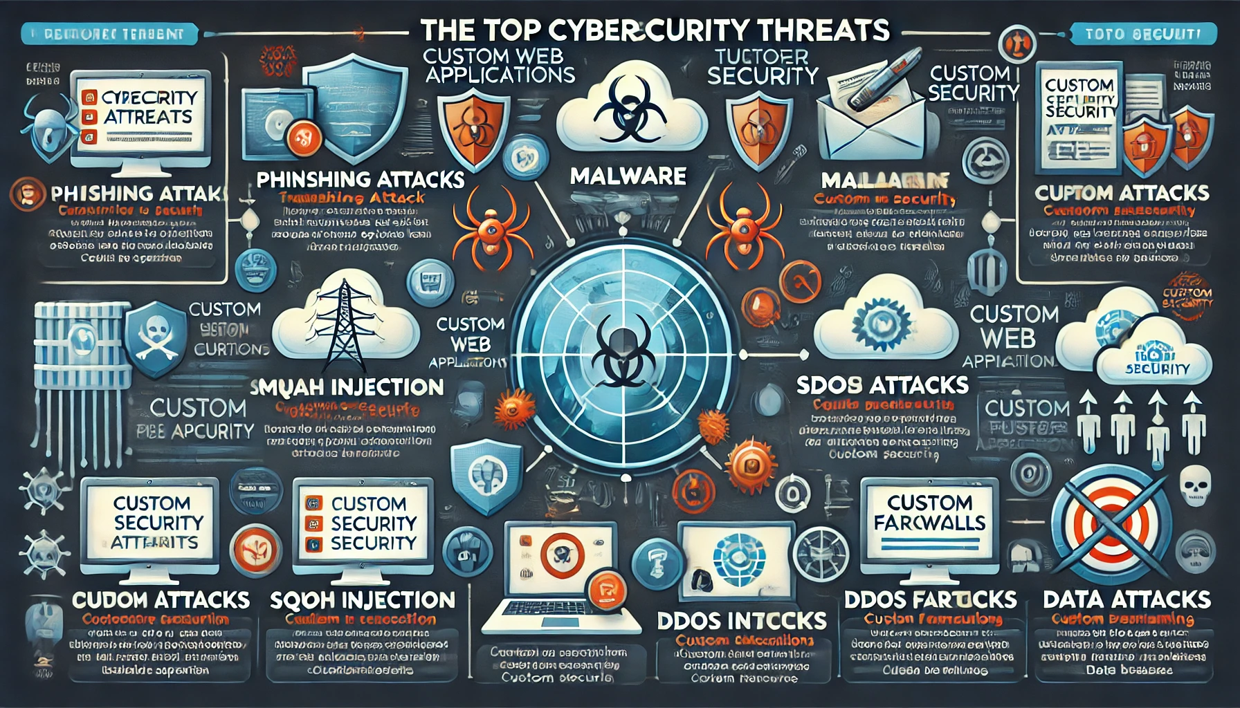 infographic depicting the top cybersecurity threats